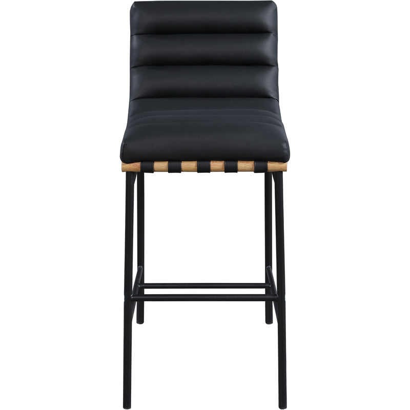 Meridian Burke Black Vegan Leather Bar Stool IMAGE 3