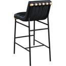 Meridian Burke Black Vegan Leather Bar Stool IMAGE 4
