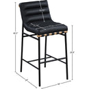 Meridian Burke Black Vegan Leather Bar Stool IMAGE 7