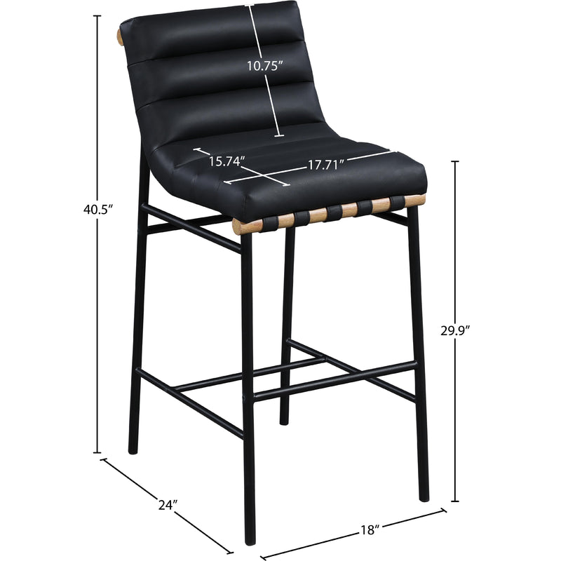 Meridian Burke Black Vegan Leather Bar Stool IMAGE 7