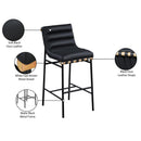 Meridian Burke Black Vegan Leather Bar Stool IMAGE 8