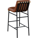 Meridian Burke Cognac Vegan Leather Bar Stool IMAGE 4