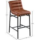 Meridian Burke Cognac Vegan Leather Bar Stool IMAGE 7