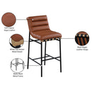 Meridian Burke Cognac Vegan Leather Bar Stool IMAGE 8