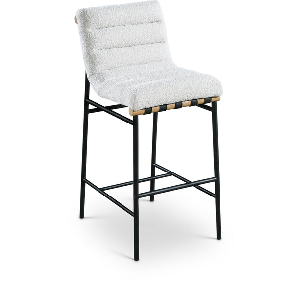 Meridian Burke Cream Boucle Fabric Bar Stool IMAGE 1