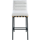 Meridian Burke Cream Boucle Fabric Bar Stool IMAGE 3