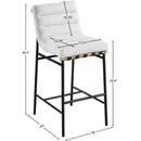 Meridian Burke Cream Boucle Fabric Bar Stool IMAGE 7