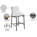 Meridian Burke Cream Boucle Fabric Bar Stool IMAGE 8