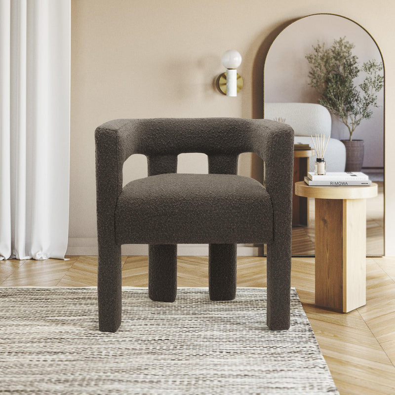 Meridian Athena Brown Boucle Fabric Accent/Dining Chair IMAGE 2