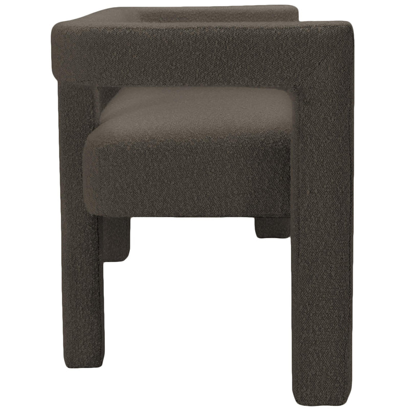 Meridian Athena Brown Boucle Fabric Bench IMAGE 4