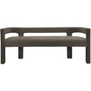 Meridian Athena Brown Boucle Fabric Bench IMAGE 5