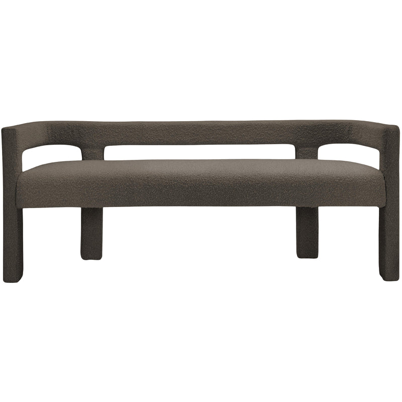 Meridian Athena Brown Boucle Fabric Bench IMAGE 5