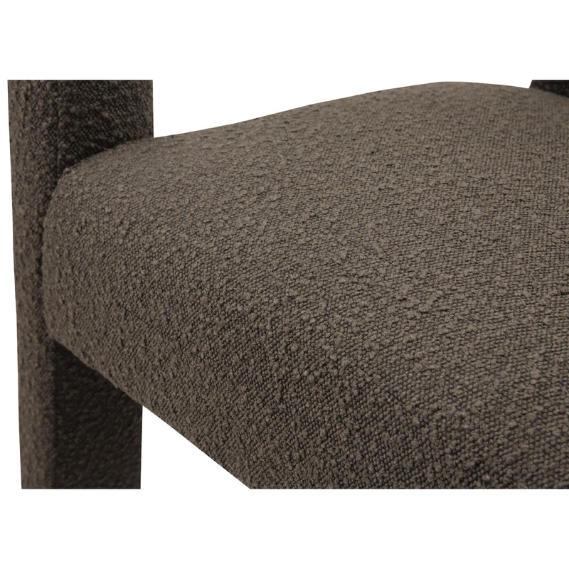 Meridian Athena Brown Boucle Fabric Bench IMAGE 6