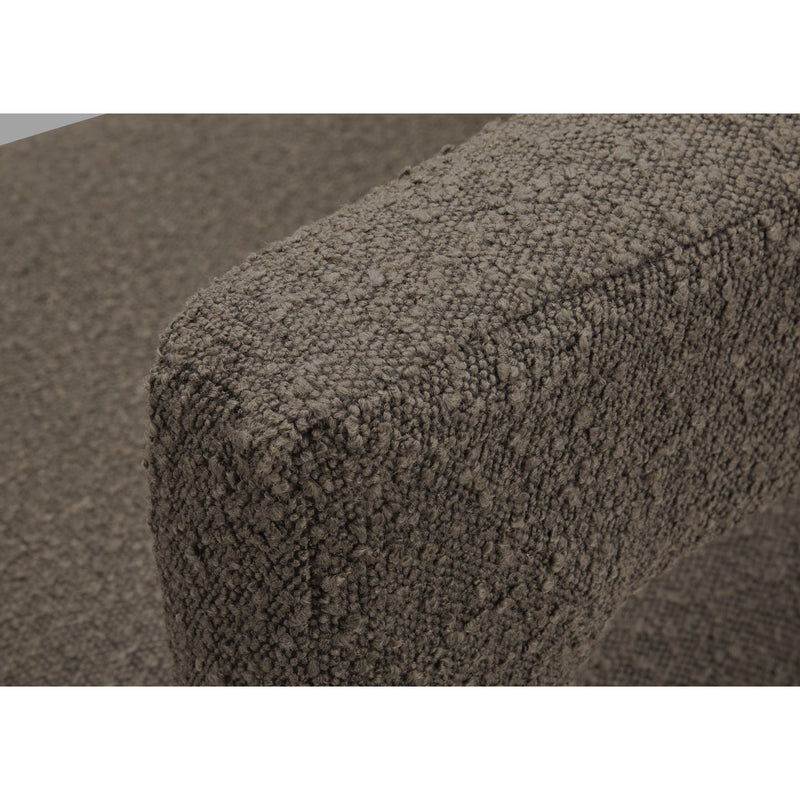 Meridian Athena Brown Boucle Fabric Bench IMAGE 7