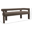 Meridian Athena Brown Boucle Fabric Bench IMAGE 8