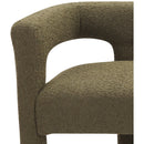 Meridian Athena Olive Green Boucle Fabric Bench IMAGE 6