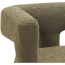 Meridian Athena Olive Green Boucle Fabric Bench IMAGE 7