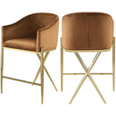 Meridian Xavier Saddle Velvet Counter Stool IMAGE 10