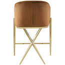 Meridian Xavier Saddle Velvet Counter Stool IMAGE 2