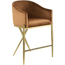 Meridian Xavier Saddle Velvet Counter Stool IMAGE 3