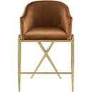Meridian Xavier Saddle Velvet Counter Stool IMAGE 4