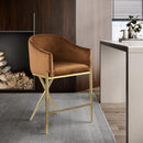 Meridian Xavier Saddle Velvet Counter Stool IMAGE 8