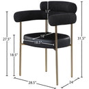 Meridian Blake Black Vegan Leather / Boucle Fabric Dining Chair IMAGE 10