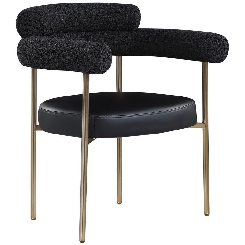 Meridian Blake Black Vegan Leather / Boucle Fabric Dining Chair IMAGE 3