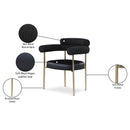 Meridian Blake Black Vegan Leather / Boucle Fabric Dining Chair IMAGE 9