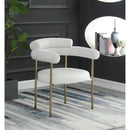 Meridian Blake Cream Vegan Leather / Boucle Fabric Dining Chair IMAGE 2