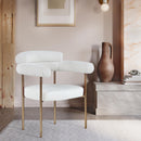 Meridian Blake Cream Vegan Leather / Boucle Fabric Dining Chair IMAGE 3