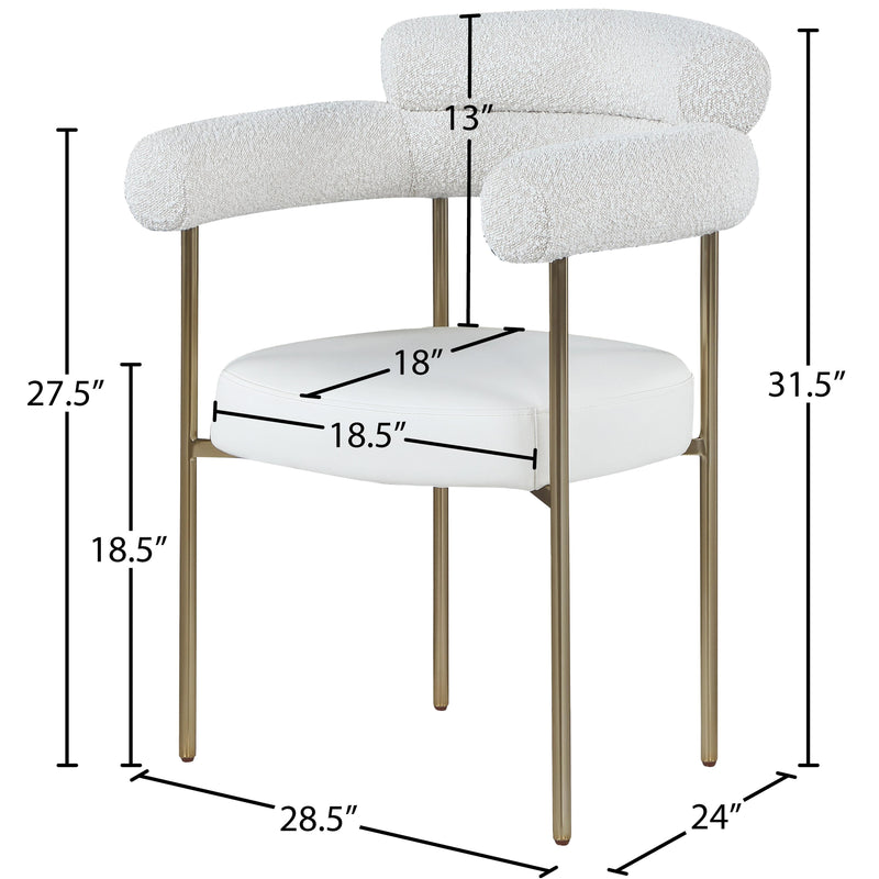 Meridian Blake Cream Vegan Leather / Boucle Fabric Dining Chair IMAGE 8