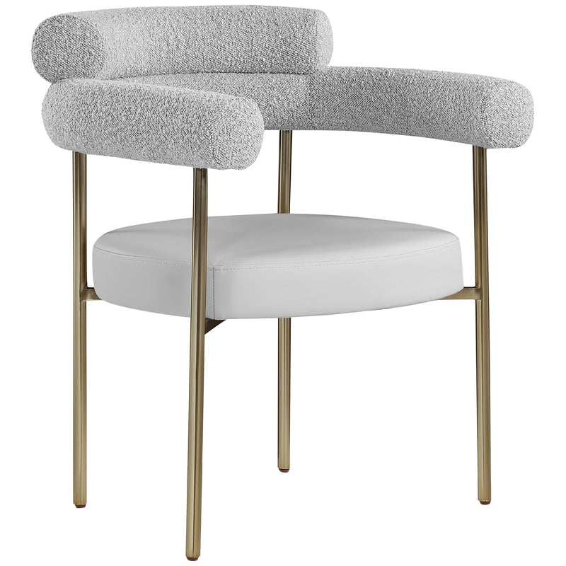 Meridian Blake Taupe Vegan Leather / Boucle Fabric Dining Chair IMAGE 1