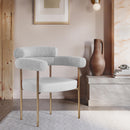 Meridian Blake Taupe Vegan Leather / Boucle Fabric Dining Chair IMAGE 2