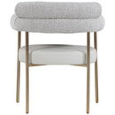 Meridian Blake Taupe Vegan Leather / Boucle Fabric Dining Chair IMAGE 3