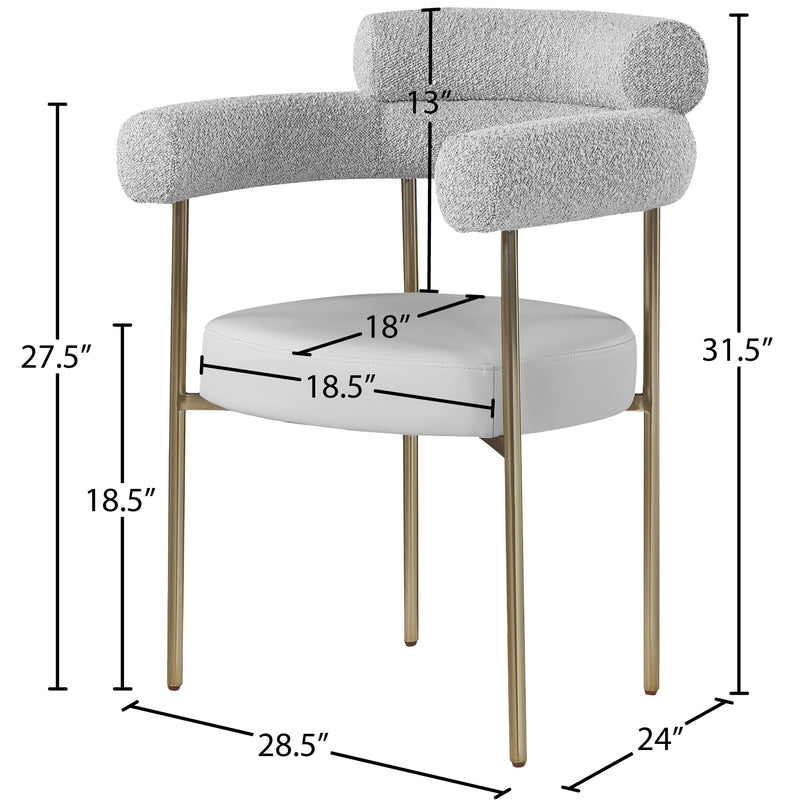 Meridian Blake Taupe Vegan Leather / Boucle Fabric Dining Chair IMAGE 8