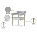 Meridian Blake Taupe Vegan Leather / Boucle Fabric Dining Chair IMAGE 9