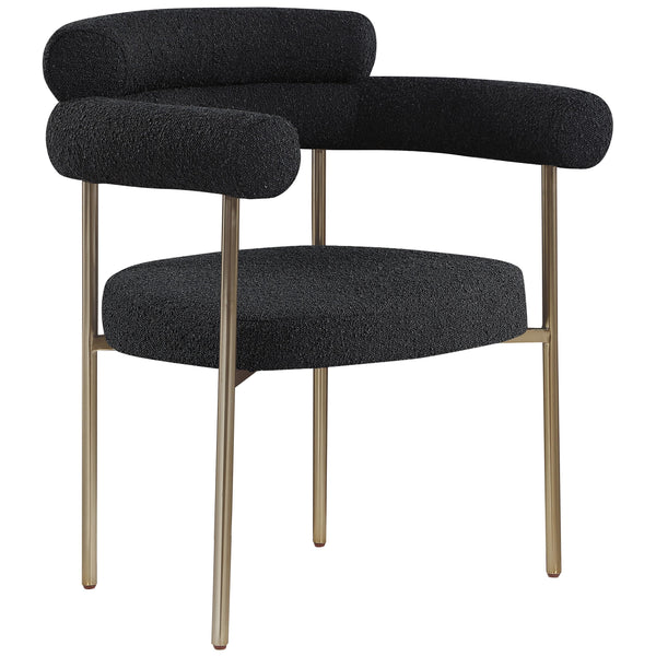 Meridian Blake Black Boucle Fabric Dining Chair IMAGE 1