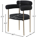 Meridian Blake Black Boucle Fabric Dining Chair IMAGE 8