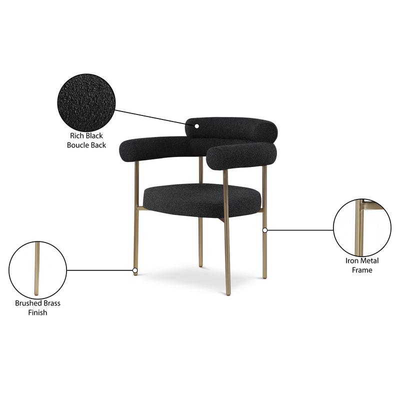 Meridian Blake Black Boucle Fabric Dining Chair IMAGE 9