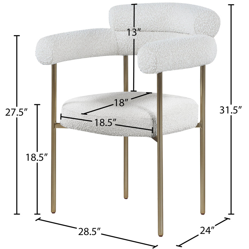 Meridian Blake Cream Boucle Fabric Dining Chair IMAGE 8