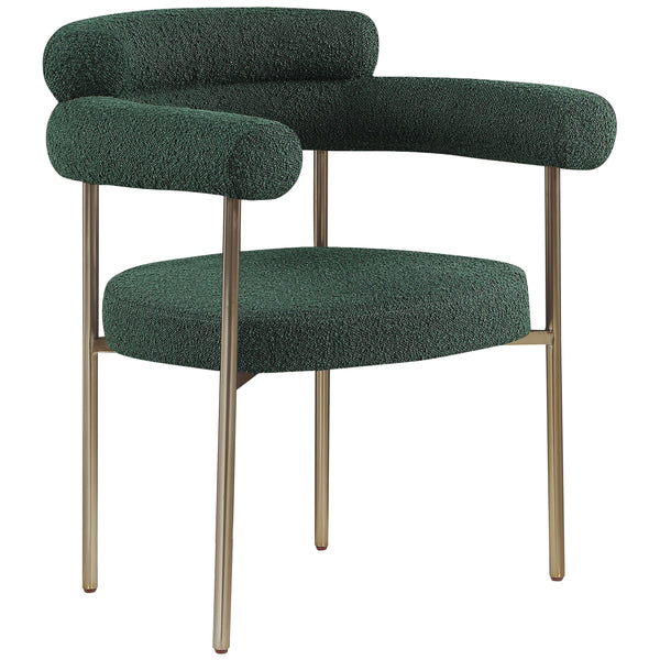 Meridian Blake Green Boucle Fabric Dining Chair IMAGE 1