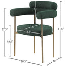 Meridian Blake Green Boucle Fabric Dining Chair IMAGE 8