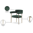 Meridian Blake Green Boucle Fabric Dining Chair IMAGE 9