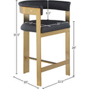 Meridian Romeo Black Vegan Leather Counter Stool IMAGE 7