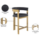 Meridian Romeo Black Vegan Leather Counter Stool IMAGE 8