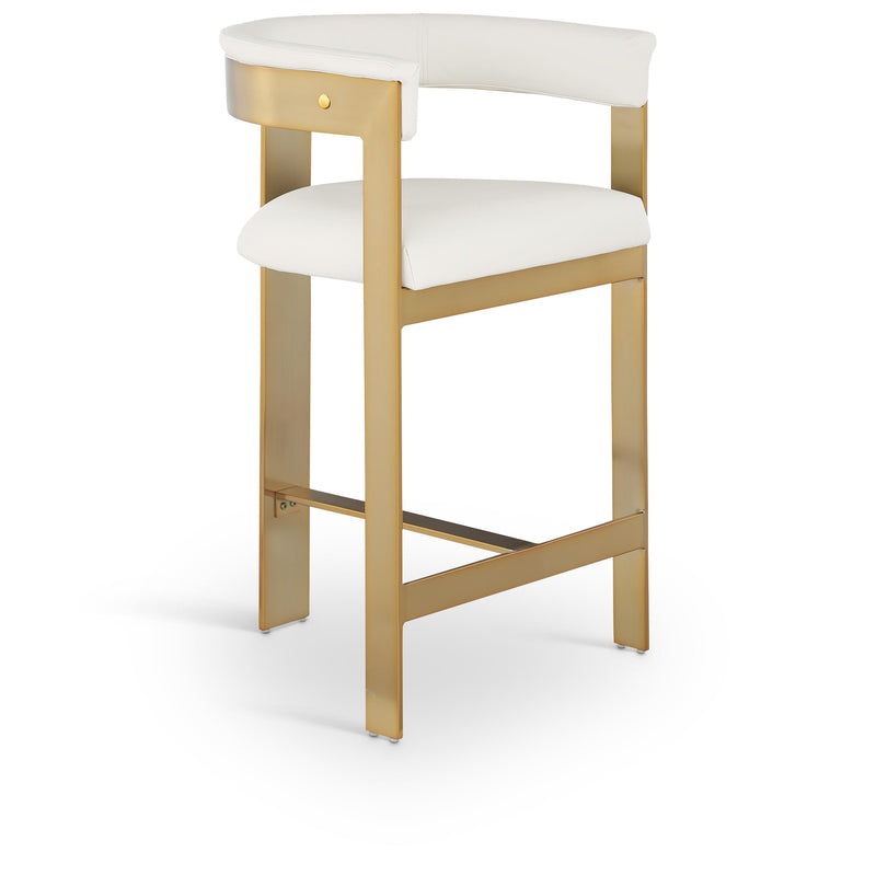 Meridian Romeo Cream Vegan Leather Counter Stool IMAGE 1