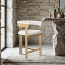 Meridian Romeo Cream Vegan Leather Counter Stool IMAGE 2