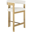 Meridian Romeo Cream Vegan Leather Counter Stool IMAGE 3