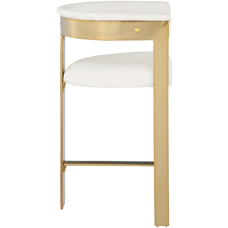 Meridian Romeo Cream Vegan Leather Counter Stool IMAGE 4